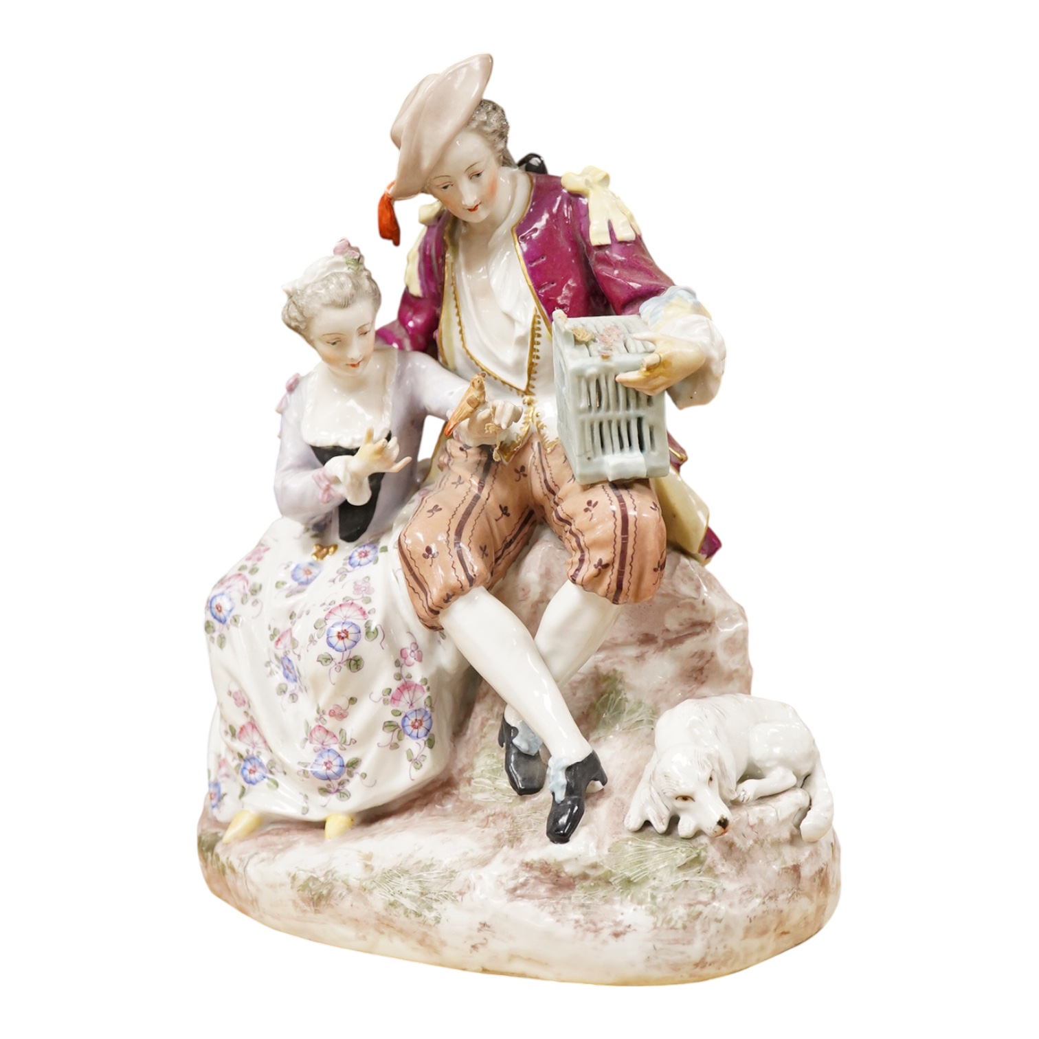 An Etruscan style opaque glass lamp and shade, 75cm high